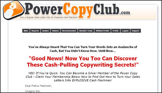Power Copy Club - Turn Your Sales Letters Into Explosive Cash Machines!